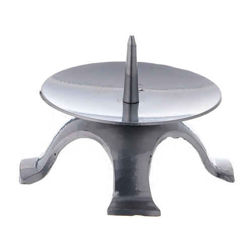 Candle holder with thin jag diameter 9.5 cm four iron feet 1