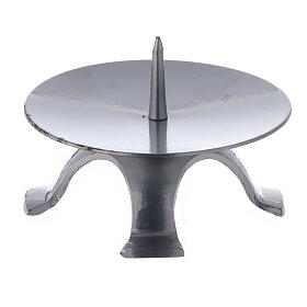 Candle base in lacquered iron with jag 11.5 cm thick