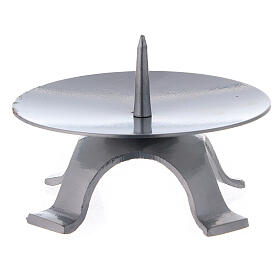 Candle base in lacquered iron with jag 11.5 cm thick