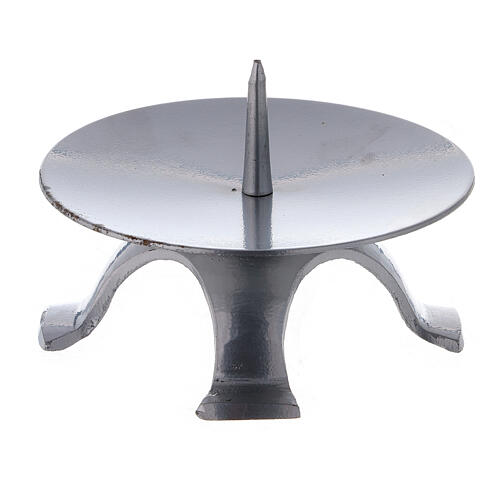Candle base in lacquered iron with jag 11.5 cm thick 1