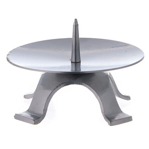 Candle base in lacquered iron with jag 11.5 cm thick 2