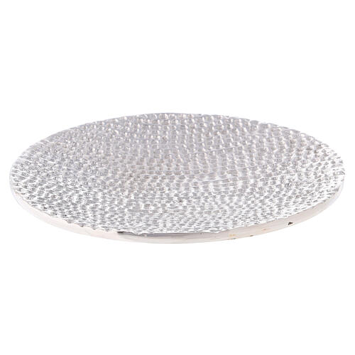 Talerz podstawka świecy, dek. plaster miodu, aluminium śr. 14 cm 1