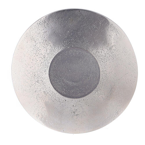 Candleholder plate with aluminium relief leaves diameter 14 cm 3