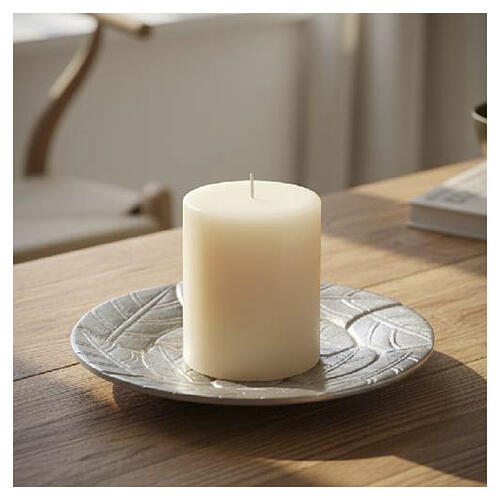 Plato portavela hojas en relieve aluminio diámetro 14 cm 2