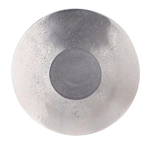 Aluminium candle holder plate with embossed leaf pattern d. 5 1/2 in 3