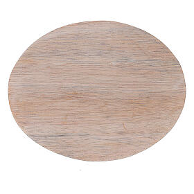 Plato portavela madera de mango claro 10x8 cm
