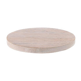 Piatto portacandela legno di mango chiaro 10x8 cm