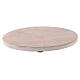 Oval pale mango wood candle holder plate 5 1/4x4 in s1
