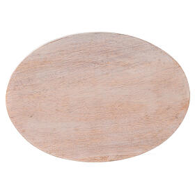 Prato madeira mangueira clara vela 17x12 cm