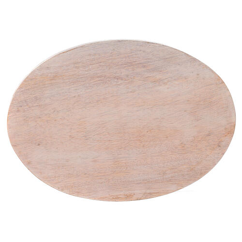 Prato madeira mangueira clara vela 17x12 cm 2
