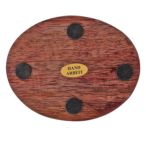 Plato portavela madera mango oscuro 10x8 cm 4