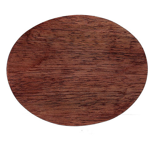 Piatto portacero legno mango scuro 10x8 cm 2