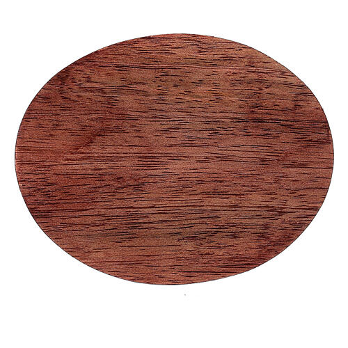 Piatto portacero legno mango scuro 10x8 cm 3