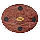 Dark mango wood candle holder plate 4x3 in s4