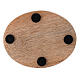 Piatto portacero legno mango naturale ovale 10x8 cm s3