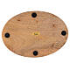 Plato portavela ovalado madera mango natural 17x12 cm s3