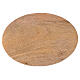 Prato porta-vela oval madeira mangueira natural 17x12 cm s2