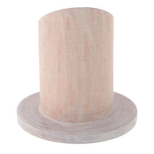 Pale mango wood candlestick with socket d. 1 1/2 in 3
