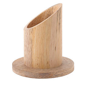 Portavela madera mango natural diámetro 4 cm