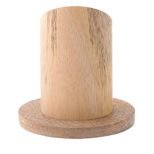 Portavela madera mango natural diámetro 4 cm 3