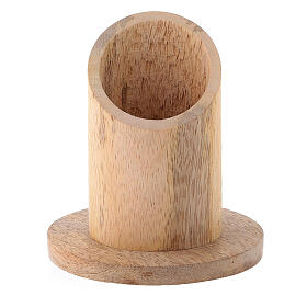 Porta-vela madeira mangueira natural diâmetro 4 cm
