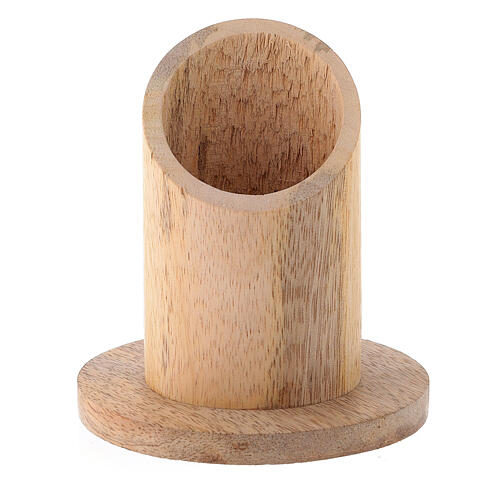 Natural mango wood candlestick 1 1/2 in 1