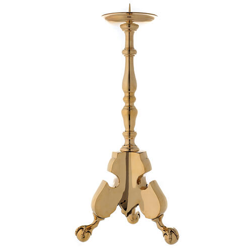 Świecznik ołtarzowy, mosiądz błyszczący, tłoczony, wys. 60 cm 7