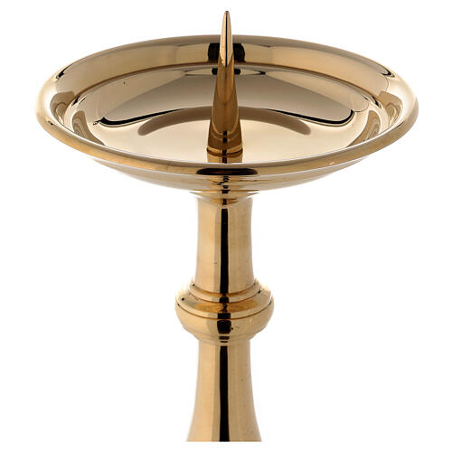Altar turned candlestick in polished brass h 23 1/2 in 3