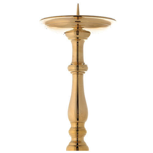 Altar turned candlestick in polished brass h 23 1/2 in 5