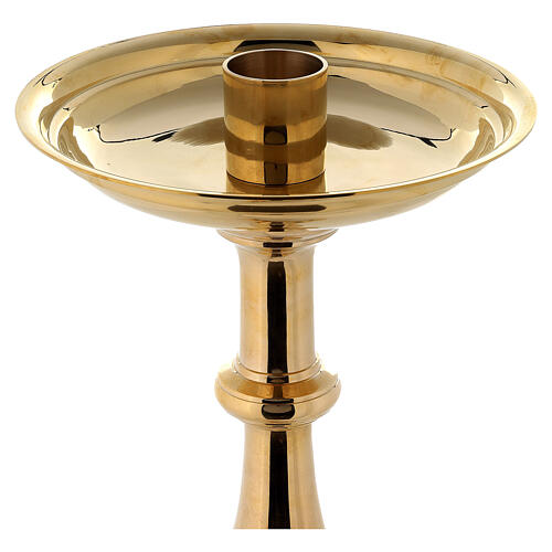 Altar candlestick with spike, h 100 cm, polished brass 3