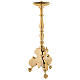 Altar candlestick with spike, h 100 cm, polished brass s1