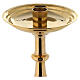 Altar candlestick with spike, h 100 cm, polished brass s3