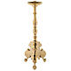 Altar candlestick with spike, h 100 cm, polished brass s5