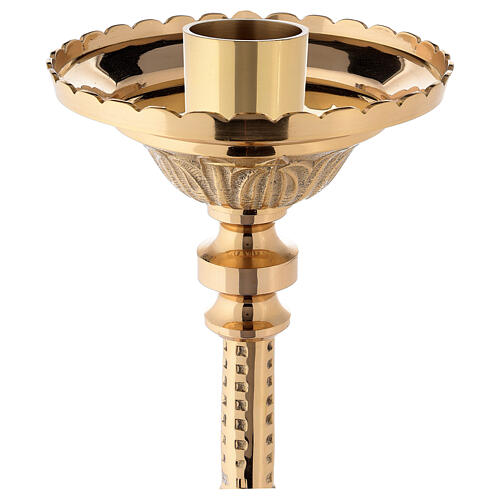 Altar candle holder with branches and leaves 110 cm brass 5