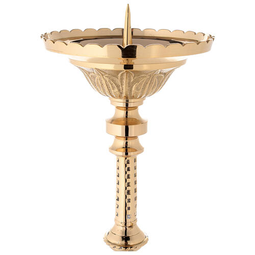 Altar candle holder with branches and leaves 110 cm brass 7