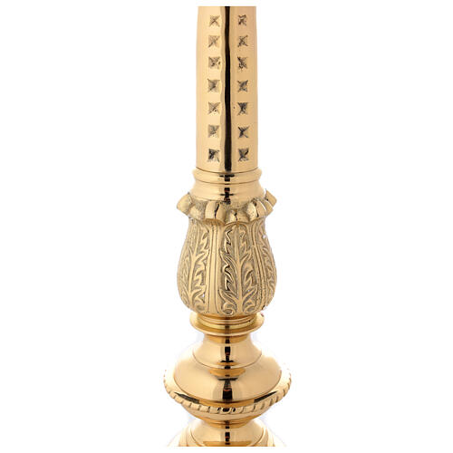 Altar candle holder with branches and leaves 110 cm brass 8