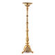 Altar candle holder with branches and leaves 110 cm brass s1