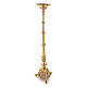 Altar candle holder with branches and leaves 110 cm brass s6
