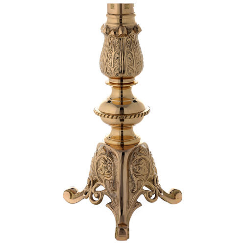 Polished brass altar candlestick with spike h 33 1/2 in 3