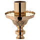Polished brass altar candlestick with spike h 33 1/2 in s2