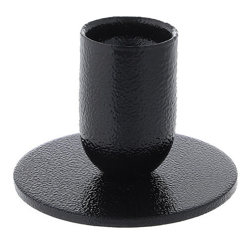 Candle holder in rough black iron h 4.5 cm 2