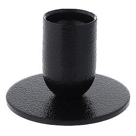 Rough black iron candlestick h 1 3/4 in