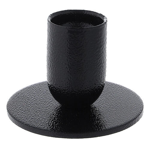 Rough black iron candlestick h 1 3/4 in 1