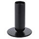 Black candle holder with round roughened casing 8 cm s1
