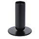 Black candle holder with round roughened casing 8 cm s2