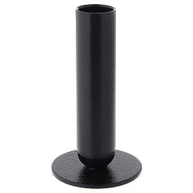 Irregular black iron candlestick h 4 3/4 in