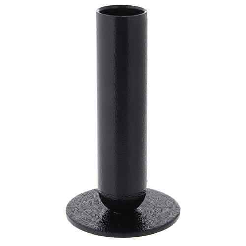 Irregular black iron candlestick h 4 3/4 in 1