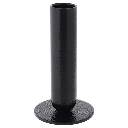 Irregular black iron candlestick h 4 3/4 in 2