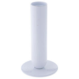 Polished white iron candlestick h 4 3/4 in