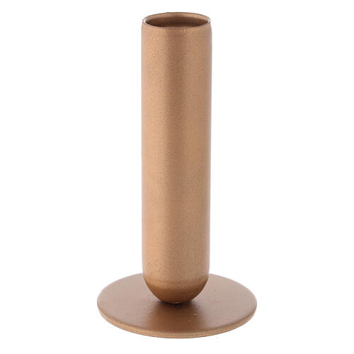 Golden iron candle holder with 12 cm high casing 1